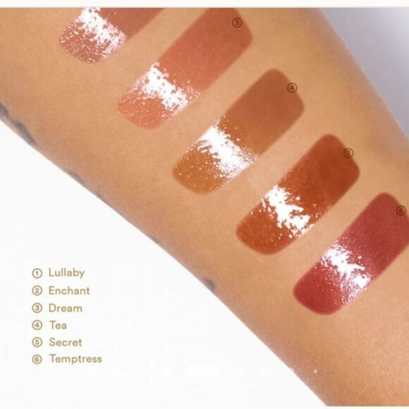 Em Cosmetics Everglass Lip Dew Tea Caramel Gloss NWT - Picture 4 of 15